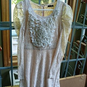 Ryu Frill Dress w/ pearl designs small